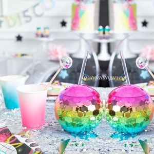 🌈✨ Rainbow Disco Ball Tumbler